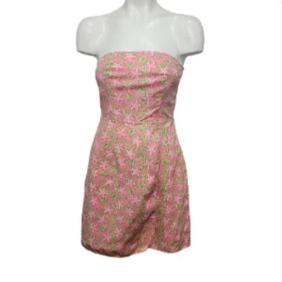 Vineyard Vines strapless dress Size 4 Coral pInk Starfish seaside - Picture 9 of 10